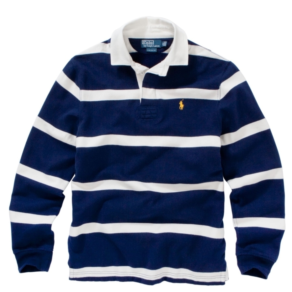 Polo Rugby Ralph Lauren Men's Blue White Rare Size 6xb Really Nice Shape Too!